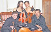 Das Elias-Alder-Quartett: (v. links) Joachim Tschann, Violine, Monica Tarcsay, Violine, Karoline Pilz, Viola, Stefan Susana, Violoncello. (Bild: pd)