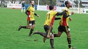 Freude nach «Alfreds» Volley-Tor zur erlösenden Führung für den FCA. (Bild: Günther Böhler)