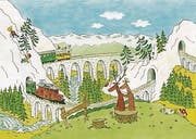 Unterwegs auf der Albulastrecke, im Aussichtswagen. (Bild: Hubert Jahn)