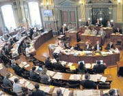Der Kantonsratssaal: Wo einst der Fürstabt thronte, finden die Sessionen des Kantonsrates statt. (Bild: zVg)