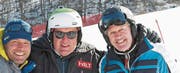 Ohne Bernhard Russi (rechts, mit Beni Giger) gäbe es in Pyeongchang keine Skirennen, denn er hat die Pisten gebaut. (Bild: PD)