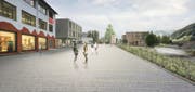 Die Kägi-Fabrik und die «Städtlichäsi» lieferten die Inspiration für eine Kulinarik-Meile an der Loretostrasse. (Bild: Visualisierung: Haris Memic, Universität Liechtenstein / Studio Wagner, Lichtensteig)