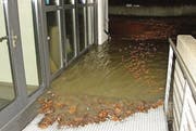 Wasser sammelt sich auf Vorplätzen benachbarter Liegenschaften.