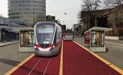 Kein Tram für St. Gallen: So hätte es an der Rorschacher Strasse bei der Haltestelle Grossacker aussehen können. (Bild: Visualisierung: PD/Stadt St. Gallen)
