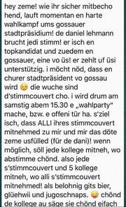 Der Chat-Verlauf mit der Einladung zur Wahlparty. (Bilder: PD)