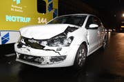 Einer der beiden Unfallwagen. (Bild: Kapo SG)