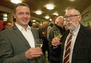 Die neue Spitze des Gossauer Parlaments: Präsident Norbert Hälg (rechts) und Vizepräsident Fredi Mosberger. (Bild: Ralph Ribi)