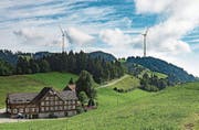 Mit der Windenergie von St. Anton könnte Strom für 40 Prozent der Innerrhoder Haushalte erzeugt werden.Visualisierung: PD