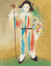 Lebens- und farbenfroh: Pablo Picasso: Le petit pierrot aux fleurs (1923/24). (Bild: The Nahmad Collection © 2011 ProLitteris, Zürich)