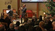 Der «Mann am Klavier», Franz Pfab (l.), und Peter Lenzin mit seinem Saxofon gaben ein überzeugendes Konzert. (Bild: Ulrike Huber)