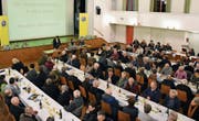 Urs Stillhard, Präsident TCS Regionalgruppe Toggenburg, konnte am Donnerstag gut 100 Interessierte zur 86. HV begrüssen. (Bilder: Urs M. Hemm)