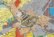 Altstätten will eine Planungszone erlassen, in der Sexgewerbe nicht mehr erlaubt ist. Betroffen sind die Kernzone 1 (braun) und die Kernzone 2 (beige). (Bild: Screenshot/Geoportal)