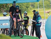 Larissa Brühwiler am Start beim Zeitfahren in Thun. (Bild: pd)