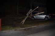 Ein Autofahrer kollidierte in Herisau kurz nach Mitternacht mit einem Baum. (Bild: Kapo AR)
