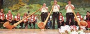 Mit ihren Alphörnern sorgen Sepp Meile, Johann und Georg Hollenstein (von links) für schöne Melodien.