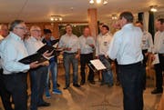 Die Gesangsprobe des Männerchors Säntis, Alt St. Johann, unter der Leitung von Christian Ammann, findet jeweils am Donnerstagabend in der «Alpina», Unterwasser, statt. (Bild: Adi Lippuner)