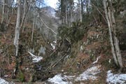 Neben dem Flürentobelbach verliefe eigentlich ein Wanderweg. (Bild: Sabine Schmid)