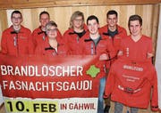 Das OK-Team der Brandlöscher-Fasnachtsgaudi: Rico Brägger, Thomas Fust, Madeleine Egli, Vivian Thoma, Fabian Abderhalden, Demian Bühler sowie Lukas Segmüller (von links). (Bild: PD)