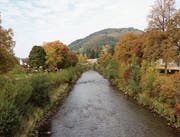 Zugänge sollen dort geschaffen werden, wo der Bedarf vorhanden ist und flache Böschungen möglich sind, etwa beim Gemeindehaus oder wie hier im Bereich des Campus Wattwil. (Bild: Martin Knoepfel)