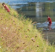Bälle, die über die Abschrankung flogen, mussten oft aus dem nahen Kanal gefischt werden.