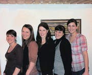 Die neue Aufgabenverteilung im Vorstand (v. l.): Franziska Hohl (Oberturnerin), Miriam Sieber (Präsidentin), Manuela Spichtig (Mädchenriegen-Hauptleiterin), Marlen Artho (Kassierin), Antonia Albisser (Aktuarin). (Bild: Marco Frischknecht)