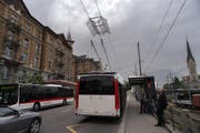 Demonstration der neuen Bus-Fahrtechnik "Energy Pack". (Bild: Michel Canonica)