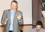 Robert Nothnagel (links) und Endrio Bütler informierten über die Pläne der Holcim Kies und Beton AG.