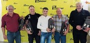 Markus Fräfel, Rolf Ammann, Enrico Fonseca, Köbi Schönenberger und Walter Zgraggen (von links) gingen 2017 in die frühzeitige Pension. (Bild: PD)
