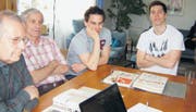 Die Familienangelegenheit: (v. l. n. r.): Roland Heiniger, Vater Claude und seine Söhne Thomas und Christoph Heiniger. (Bild: nko)