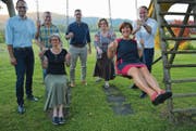 Die Kandidatinnen und Kandidaten der CVP: Thomas Walker (Schulrat, neu), Mario von Dach (GPK, bisher), Renate Graf (Gemeinderat, neu), Philipp Herzog (GPK, neu), Christine Wirth (Gemeinderat, bisher), Marlies Keller (Schulrat, bisher) und Lucas Keel (Gemeindepräsident, bisher). (Bild: Urs Bänziger)