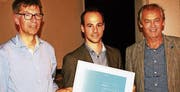 Marcel Sturzenegger, Gemeinderat Michael Steiger sowie Kurt Egger (von links). (Bild: PD)