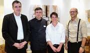 Sie zeichnen für den Restaurationsbetrieb verantwortlich: von links Geschäftsführer Marc Borer, Grillmeister Nush Nushi, Cornelia Oettli, Leiterin Gastronomie, und Restaurationschef Fatmir Fazlji. Bild: Philipp Stutz
