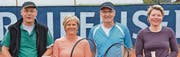 Die Finalisten im Mixed-Doppel: (v. l.) David Grüninger/Heidi Zünd, Frédéric Blanc/Carmen Lämmer. (Bild: pd)
