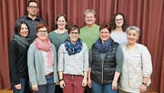Vorstand und Neumitglieder (hinten, von links): Marco Eichmann (Vize-Präsident, MuKo-Mitglied), Daniela Steiger (Beisitzerin), Gunnar Wald (Präsident, MuKo Mitglied), Shaine Eichmann (Neumitglied); vorne, von links: Kathrin Spiegel (Kassierin), Petra Sieber (Aktuarin), Brigitte Gebert (MuKo-Mitglied), Ursi Berger (Neumitglied), Ursula Bardorf (Neumitglied): nicht auf dem Foto ist Jennifer Eichmann (Instrumente). (Bild: pd)