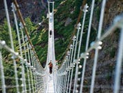 Die geplante Brücke zwischen Grub SG und Grub AR wird nicht ganz so gross wie diese in Randa im Wallis. (Bild: ky/Jean-Christophe Bott)