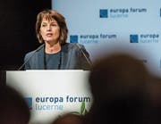 Bundespräsidentin Doris Leuthard am Europa-Forum gestern in Luzern. (Bild: Alexandra Wey/Keystone (13. November 2017))