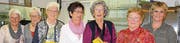 Seit 50 Jahren dabei: (v. l.) Irma Schmid, Ida Frei, Maria Frei, Margrith Köppel, Edith Köppel, Milly Fehr mit Präsidentin Nicole Kuster. Es fehlen: Rosmarie Köppel und Brunhilde Heule. (Bild: pd)
