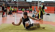 Simon Ehammer sprang 7,14 Meter weit. (Bild: Beat Schluep)