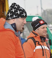Wintertauglich eingepackt: Daniel Bösch und Christian Tschumper (von links).
