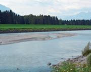 Wer die Kiesbänke im Rhein – wie etwa die zwischen Rüthi und Lienz – über einen längeren Zeitraum beobachtet, wird deren «Wanderung» nachvollziehen. (Bild: Kurt Latzer)