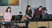 Das Mallet-Ensemble Xylorimba der Musikschule Toggenburg unter der Leitung von Martin Flüge umrahmte die Bürgerversammlung der Schulgemeinde Wattwil-Krinau. (Bilder: Sabine Schmid)