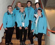 Gisela Luterbacher, Präsidentin, Yvonne Meli, Kassierin, Gabriela Ebneter, Kreis Toggenburg (hintere Reihe von links). Annegreth Ruoss, Kreis Oberland, Regula Spirig, Vizepräsidentin/Protokoll, Ruth Wüst, Kreis Rheintal (vordere Reihe von links). (Bild: PD)