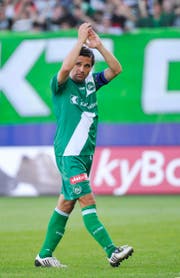 Der damalige FCSG-Captain Daniel Imhof bei seiner Verabschiedung 2012. (Bild: Urs Bucher)