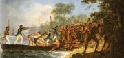 Friedliche und weniger friedliche Begegnungen in der Südsee: James Cooks Landung auf Erramanga. (Bild aus: James Cook und die Entdeckung der Südsee)