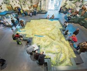 Das Relief der Ostschweiz ist bei den Besuchern des neuen Naturmuseums besonders beliebt. (Bild: Urs Bucher (5. Januar 2017))