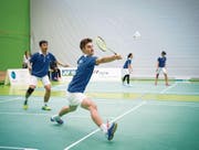 Die St. Galler Dominik Bütikofer (rechts) und Agung Ruhanda verloren ihr Doppel gegen Parakhodin/Khakimov 16:21, 19:21. (Bild: Ralph Ribi)