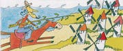 In Altstätten ist es das Schicksal eines Gemeindepräsidenten, Don Quijote zu spielen – einen Mann, der beherzt gegen Windmühlen kämpft. (Bild: Illustration: Patrick Steiger)