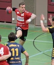 Lukas Gamrat bei einem seiner Schüsse auf das Tor. (Bild: PD)