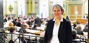 Andrea Schöb aus Staad ist im Kommando der Berufsfeuerwehr der Stadt St. Gallen für den Bereich Finanzen zuständig. Seit gestern ist sie auch Kantonsrätin. (Bild: Max Tinner)