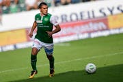 Der St. Galler Gjelbrim Taipi in Aktion, im Fussball Super League Spiel zwischen dem FC St. Gallen und dem BSC Young Boys, am Sonntag, 27. August 2017, im Kybunpark in St. Gallen. (KEYSTONE/Gian Ehrenzeller) (Bild: GIAN EHRENZELLER (KEYSTONE))